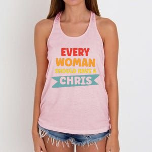 Every Woman Should Have A Chris Women's Knotted Racerback Tank