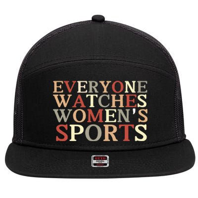 Everyone Watches Sports 7 Panel Mesh Trucker Snapback Hat