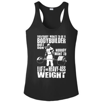 Everybody Wants To Be A Bodybuilder, Ronnie Gym Motivational Premium Ladies PosiCharge Competitor Racerback Tank