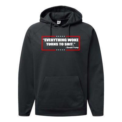 Everything Woke Turns To Shit Performance Fleece Hoodie