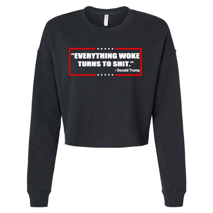 Everything Woke Turns To Shit Cropped Pullover Crew