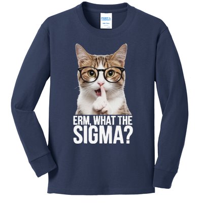 Erm What The Sigma Funny Meme Forand Kids Long Sleeve Shirt