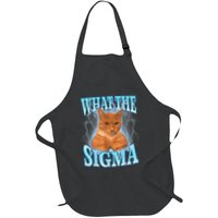 Erm What The Sigma Meme Cat Ironic Brainrot Full-Length Apron With Pockets