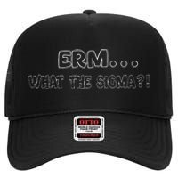 Erm What The Sigma High Crown Mesh Back Trucker Hat