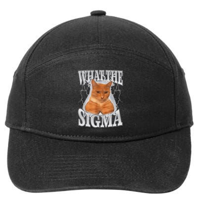 Erm What The Sigma Meme Cat Ironic Brainrot Meme 7-Panel Snapback Hat