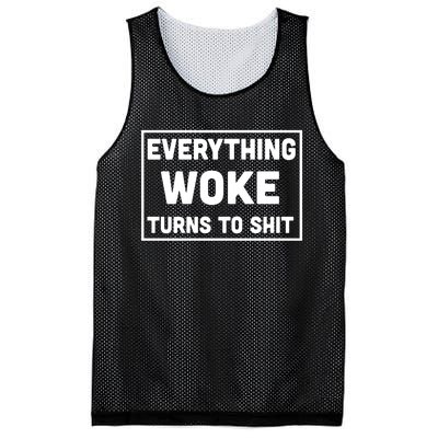 Everything Woke Turns To Shit Mesh Reversible Basketball Jersey Tank