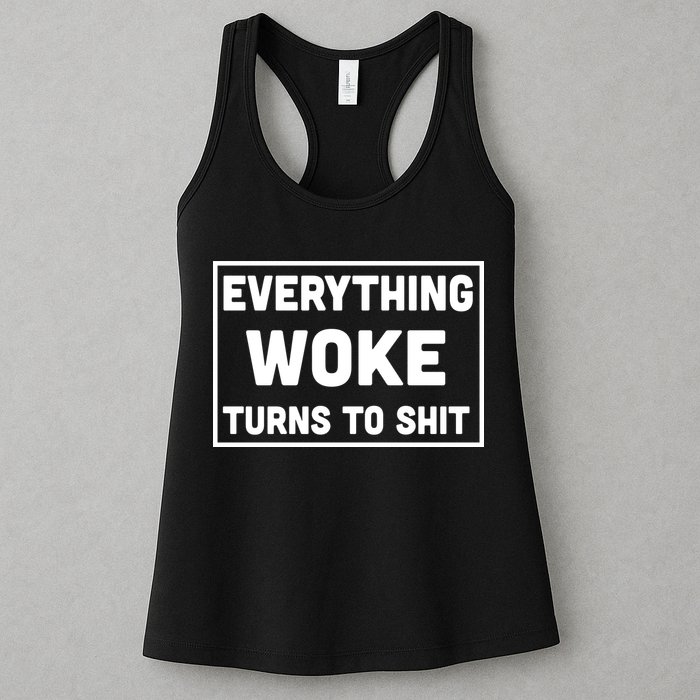 Everything Woke Turns To Shit Womens Tank Top