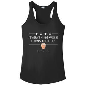 Everything Woke Turns To Shit Donald Trump Ladies PosiCharge Competitor Racerback Tank