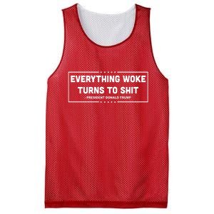 Everything Woke Turns To Shit Funny Trump Quote Mesh Reversible Basketball Jersey Tank