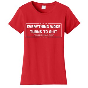 Everything Woke Turns To Shit Funny Trump Quote Women's T-Shirt