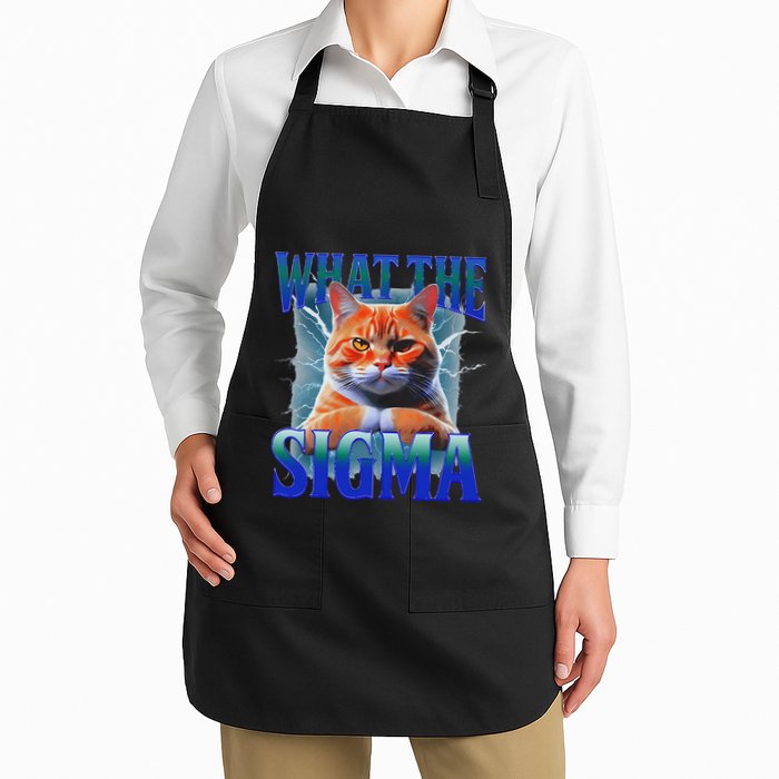 Erm What The Sigma Funny Cat Meme Weirdfor Gen Alpha Full-Length Apron With Pockets