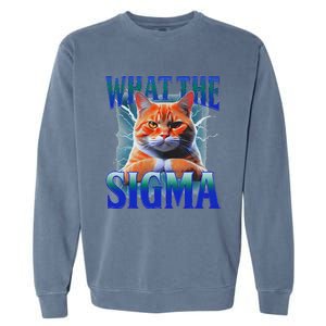 Erm What The Sigma Funny Cat Meme Weirdfor Gen Alpha Garment-Dyed Sweatshirt