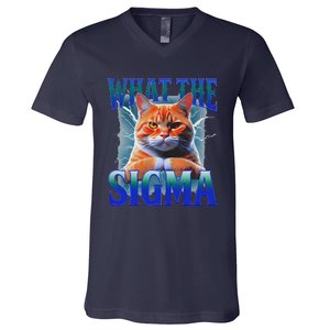 Erm What The Sigma Funny Cat Meme Weirdfor Gen Alpha V-Neck T-Shirt