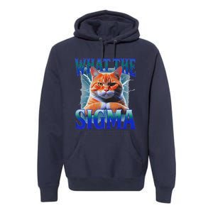 Erm What The Sigma Funny Cat Meme Weirdfor Gen Alpha Premium Hoodie