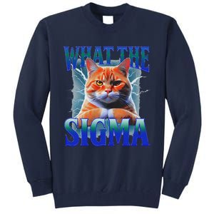 Erm What The Sigma Funny Cat Meme Weirdfor Gen Alpha Tall Sweatshirt