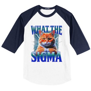 Erm What The Sigma Funny Cat Meme Weirdfor Gen Alpha Baseball Sleeve Shirt