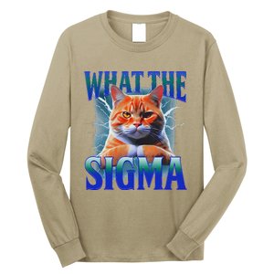 Erm What The Sigma Funny Cat Meme Weirdfor Gen Alpha Long Sleeve Shirt