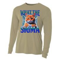 Erm What The Sigma Funny Cat Meme Weirdfor Gen Alpha Cooling Performance Long Sleeve Crew