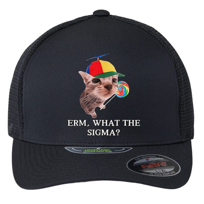 Erm What The Sigma Cat Candy Flexfit Unipanel Trucker Cap