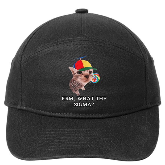 Erm What The Sigma Cat Candy 7-Panel Snapback Hat