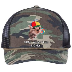 Erm What The Sigma Cat Candy Retro Rope Trucker Hat Cap