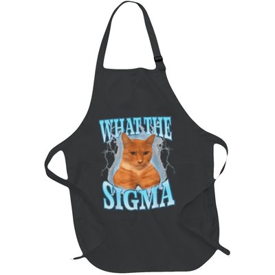 Erm What The Sigma Meme Cat Ironic Brainrot Full-Length Apron With Pockets