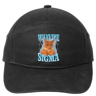 Erm What The Sigma Meme Cat Ironic Brainrot 7-Panel Snapback Hat