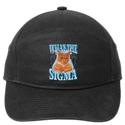 Erm What The Sigma Meme Cat Ironic Brainrot 7-Panel Snapback Hat
