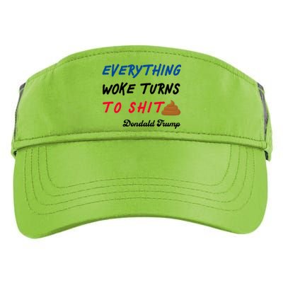 Everything Woke Turns To Shit Funny Poop Emoji Trump Quote Adult Drive Performance Visor