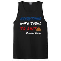 Everything Woke Turns To Shit Funny Poop Emoji Trump Quote PosiCharge Competitor Tank