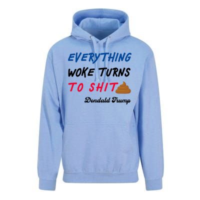 Everything Woke Turns To Shit Funny Poop Emoji Trump Quote Unisex Surf Hoodie