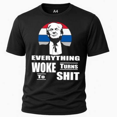 Everything Woke Turns To Shit Funny Trump 2024 Anti Woke Performance Shirt