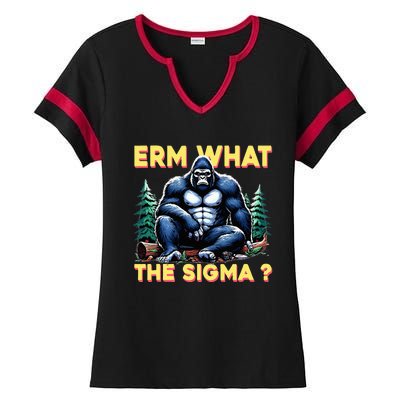 Erm What The Sigma Ladies Halftime Notch Neck Tee