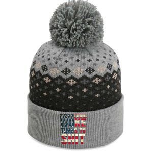 Everything Woke Turns To Shit USA Flag The Baniff Cuffed Pom Beanie