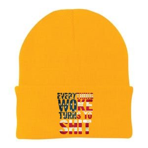 Everything Woke Turns To Shit USA Flag Knit Cap Winter Beanie