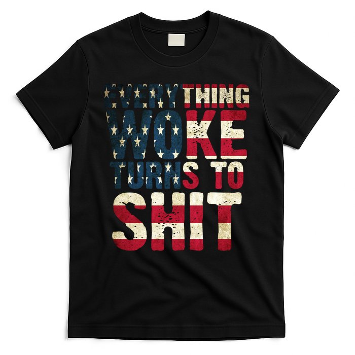 Everything Woke Turns To Shit USA Flag T-Shirt