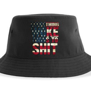 Everything Woke Turns To Shit USA Flag Sustainable Bucket Hat