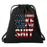 Everything Woke Turns To Shit USA Flag Drawstring Bag