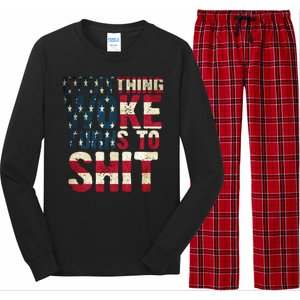 Everything Woke Turns To Shit USA Flag Long Sleeve Pajama Set