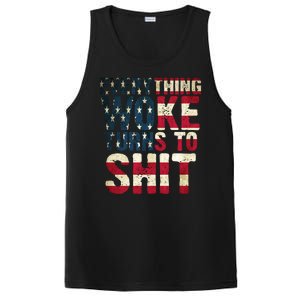 Everything Woke Turns To Shit USA Flag PosiCharge Competitor Tank