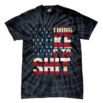 Everything Woke Turns To Shit USA Flag Tie-Dye T-Shirt