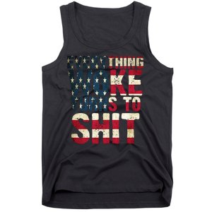 Everything Woke Turns To Shit USA Flag Tank Top