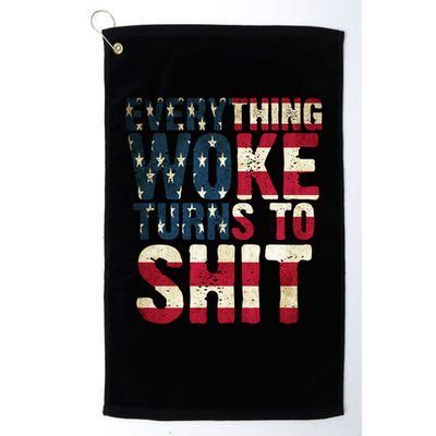 Everything Woke Turns To Shit USA Flag Golf Towel