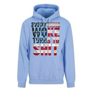 Everything Woke Turns To Shit USA Flag Unisex Surf Hoodie