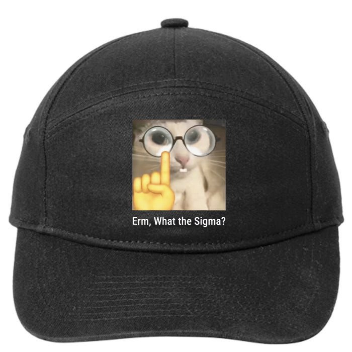 Erm What The Sigma Cat Meme 7-Panel Snapback Hat