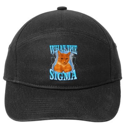 Erm What The Sigma Meme Cat Ironic Brainrot 7-Panel Snapback Hat