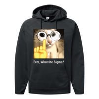 Erm What The Sigma Cat Meme Performance Fleece Hoodie