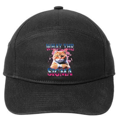 Erm What The Sigma Meme Cat Ironic Brainrot 7-Panel Snapback Hat