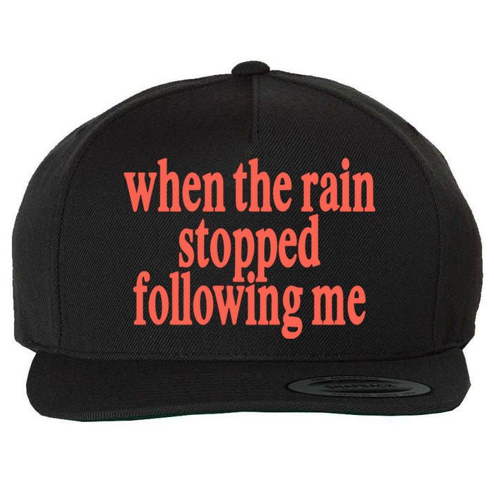 Eaj When The Rain Stopped Following Me Wool Snapback Cap