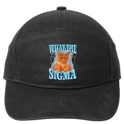 Erm What The Sigma Meme Cat Ironic Brainrot Funny Cat 7-Panel Snapback Hat